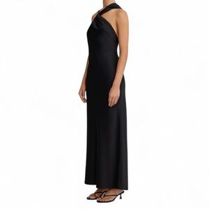 Significant Other Lucile Draped Satin Gown Black 10 NWT